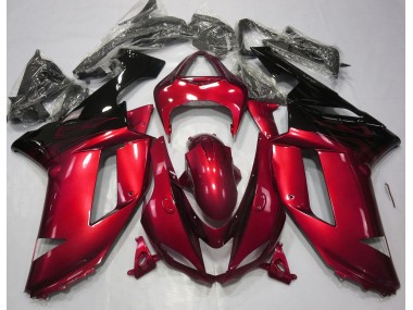 07-08 Rouge Brillant & Noir ZX6R Carénage Moto