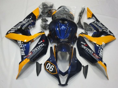 07-08 Spécial Bleu Profond & Jaune CBR600RR Carénage Moto