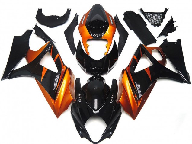 07-08 Style Orange & Noir Brillant GSXR 1000 Carénage Moto 07-08 Style Orange & Noir Brillant GSXR 1000 Carénage Moto