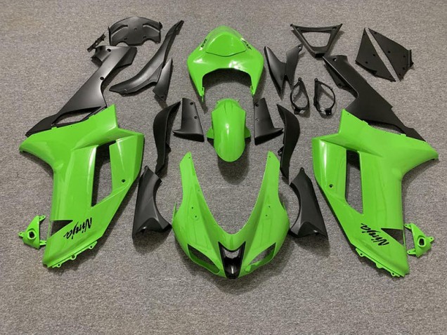 07-08 Vert Brillant & Noir Mat ZX6R Carénage Moto 07-08 Vert Brillant & Noir Mat ZX6R Carénage Moto