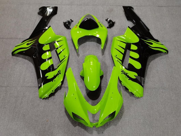 07-08 Vert Flamme ZX6R Carénage Moto 07-08 Vert Flamme ZX6R Carénage Moto