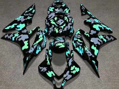 07-08 Vert & Gris Camouflage CBR600RR Carénage Moto