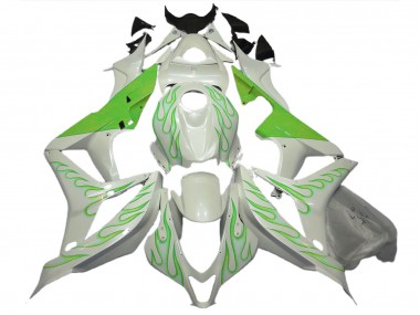 07-08 Vert Lime Flamme Sur Blanc CBR600RR Carénage Moto