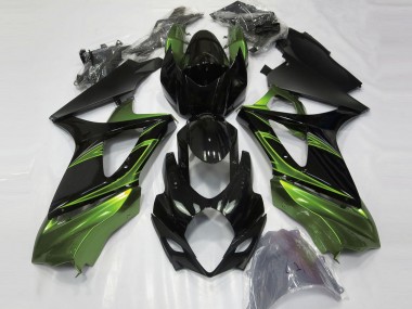 07-08 Vert Électrique & Noir Brillant GSXR 1000 Carénage Moto