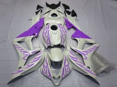 07-08 Violet Flamme Sur Blanc CBR600RR Carénage Moto