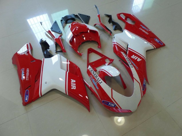 07-14 Air Rouge & Blanc Ducati 848 1098 1198 Carénage Moto 07-14 Air Rouge & Blanc Ducati 848 1098 1198 Carénage Moto