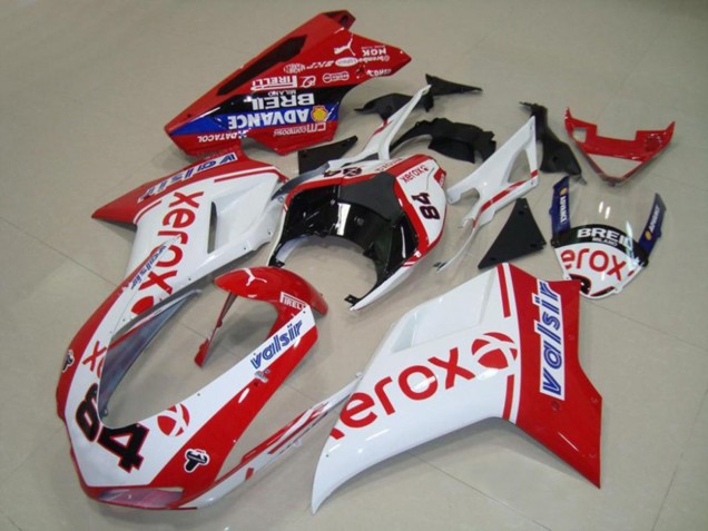 07-14 Blanc Xerox Ducati 848 1098 1198 Carénage Moto 07-14 Blanc Xerox Ducati 848 1098 1198 Carénage Moto