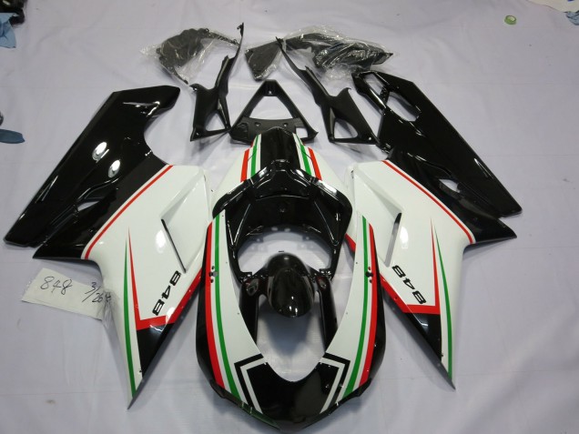 07-14 Noir Tricolore Ducati 848 1098 1198 Carénage Moto 07-14 Noir Tricolore Ducati 848 1098 1198 Carénage Moto