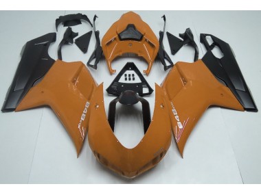 07-14 Orange Brillant & Noir Ducati 848 1098 1198 Carénage Moto