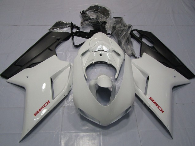 07-14 Rouge Blanc & Noir Mat Ducati 848 1098 1198 Carénage Moto 07-14 Rouge Blanc & Noir Mat Ducati 848 1098 1198 Carénage Moto