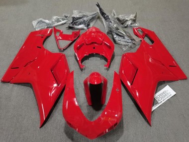 07-14 Rouge Brillant Uni Ducati 848 1098 1198 Carénage Moto