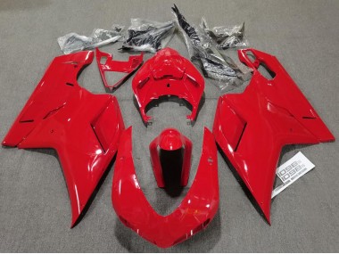 07-14 Rouge Brillant Uni Ducati 848 1098 1198 Carénage Moto