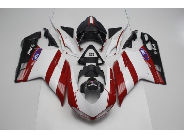 07-14 Rouge Foncé Ducati 848 1098 1198 Carénage Moto