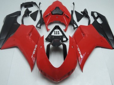 07-14 Rouge Noir Mat Ducati 848 1098 1198 Carénage Moto