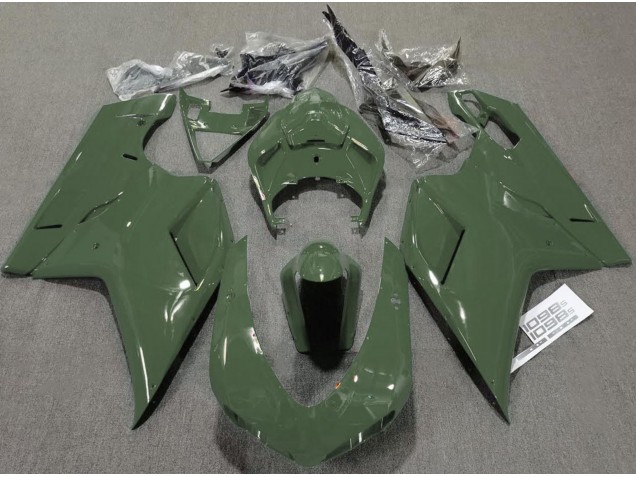 07-14 Vert Armée Brillant Ducati 848 1098 1198 Carénage Moto 07-14 Vert Armée Brillant Ducati 848 1098 1198 Carénage Moto