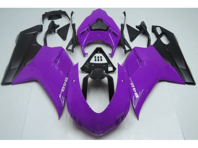 07-14 Violet Brillant & Noir Ducati 848 1098 1198 Carénage Moto 07-14 Violet Brillant & Noir Ducati 848 1098 1198 Carénage Moto