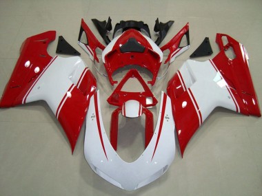 07-14 Épingle Rouge & Blanche Ducati 848 1098 1198 Carénage Moto