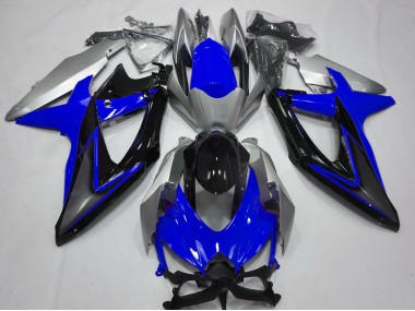 08-10 Bleu & Argent GSXR 600-750 Carénage Moto