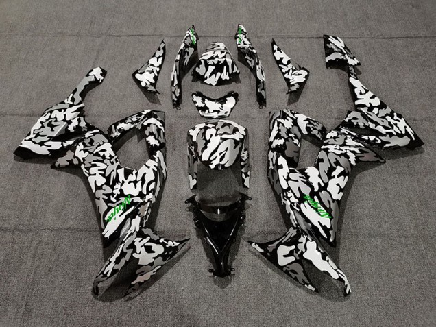 08-10 Camo & Logo Vert ZX10R Carénage Moto 08-10 Camo & Logo Vert ZX10R Carénage Moto