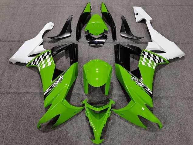 08-10 Chèque Vert & Blanc ZX10R Carénage Moto 08-10 Chèque Vert & Blanc ZX10R Carénage Moto