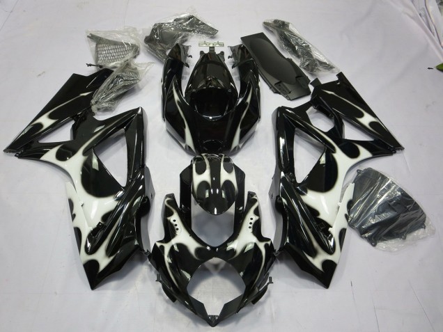 08-10 Conception Noir & Blanc GSXR 600-750 Carénage Moto 08-10 Conception Noir & Blanc GSXR 600-750 Carénage Moto