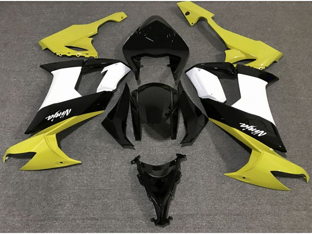 08-10 Jaune Brillant Noir & Blanc ZX10R Carénage Moto 08-10 Jaune Brillant Noir & Blanc ZX10R Carénage Moto