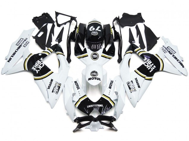 08-10 Noir Lucky Strike 79 GSXR 600-750 Carénage Moto 08-10 Noir Lucky Strike 79 GSXR 600-750 Carénage Moto
