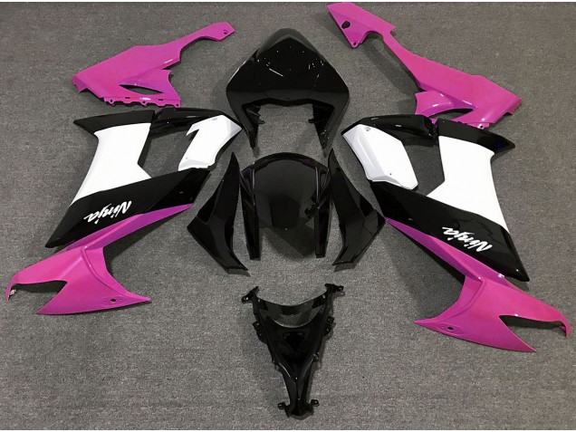 08-10 Rose Brillant Noir & Blanc ZX10R Carénage Moto 08-10 Rose Brillant Noir & Blanc ZX10R Carénage Moto