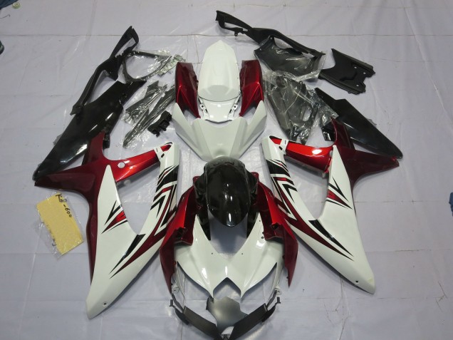 08-10 Rouge Blanc Noir GSXR 600-750 Carénage Moto 08-10 Rouge Blanc Noir GSXR 600-750 Carénage Moto