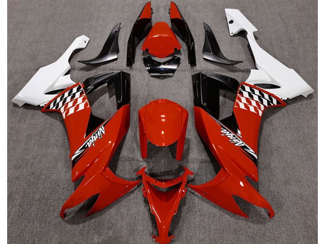 08-10 Rouge Brillant & Blanc ZX10R Carénage Moto 08-10 Rouge Brillant & Blanc ZX10R Carénage Moto