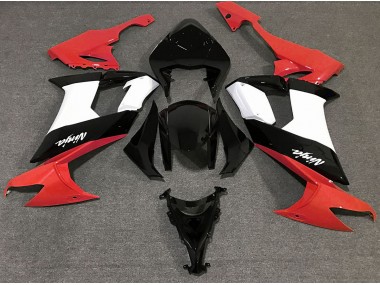 08-10 Rouge Brillant Noir & Blanc ZX10R Carénage Moto