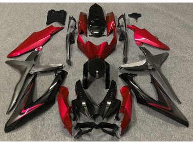 08-10 Rouge Brillant & Vert R GSXR 600-750 Carénage Moto