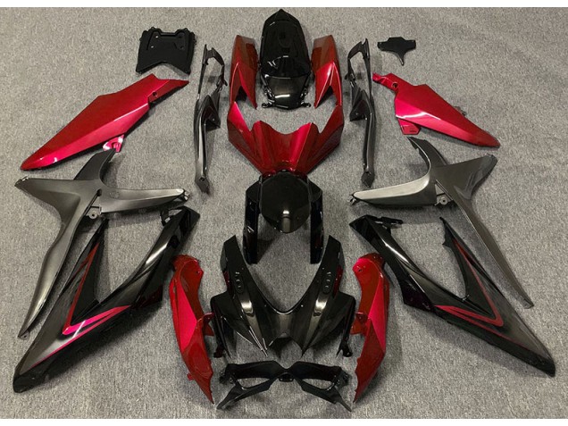 08-10 Rouge Brillant & Vert R GSXR 600-750 Carénage Moto 08-10 Rouge Brillant & Vert R GSXR 600-750 Carénage Moto