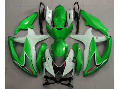 08-10 Vert Brillant & Blanc GSXR 600-750 Carénage Moto