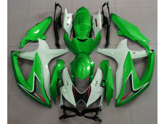 08-10 Vert Brillant & Blanc GSXR 600-750 Carénage Moto 08-10 Vert Brillant & Blanc GSXR 600-750 Carénage Moto