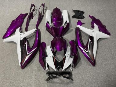 08-10 Violet Brillant & Blanc GSXR 600-750 Carénage Moto