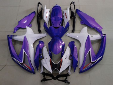 08-10 Violet Brillant & Blanc GSXR 600-750 Carénage Moto