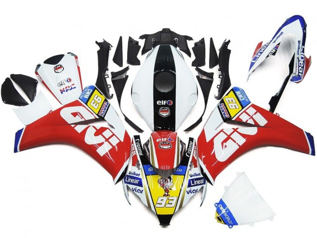 08-11 93 Chiffre Blanc & Rouge CBR1000RR Carénage Moto 08-11 93 Chiffre Blanc & Rouge CBR1000RR Carénage Moto