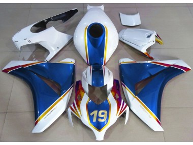 08-11 Bleu Brillant & Blanc CBR1000RR Carénage Moto