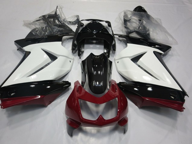 08-12 Blanc Rouge & Noir Ninja 250 Carénage Moto 08-12 Blanc Rouge & Noir Ninja 250 Carénage Moto