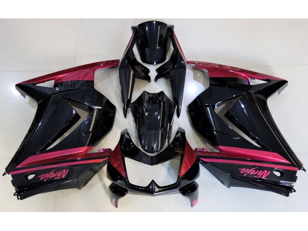 08-12 Noir Brillant & Rouge Ninja 250 Carénage Moto 08-12 Noir Brillant & Rouge Ninja 250 Carénage Moto