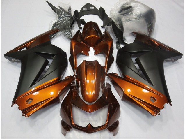 08-12 Orange & Noir Mat Ninja 250 Carénage Moto 08-12 Orange & Noir Mat Ninja 250 Carénage Moto