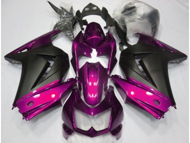 08-12 Rose & Noir Mat Ninja 250 Carénage Moto