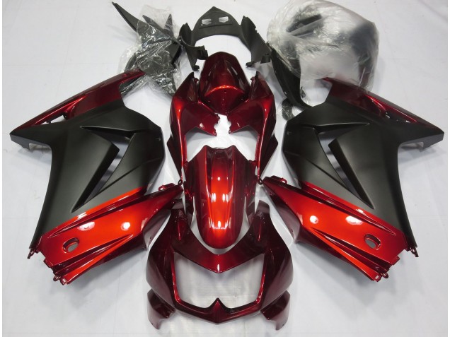 08-12 Rouge & Noir Mat Ninja 250 Carénage Moto 08-12 Rouge & Noir Mat Ninja 250 Carénage Moto