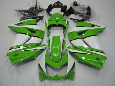 08-12 Vert & Blanc Ninja 250 Carénage Moto