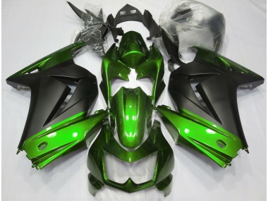 08-12 Vert & Noir Mat Ninja 250 Carénage Moto