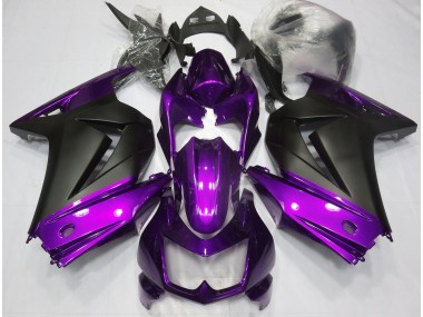 08-12 Violet & Noir Mat Ninja 250 Carénage Moto