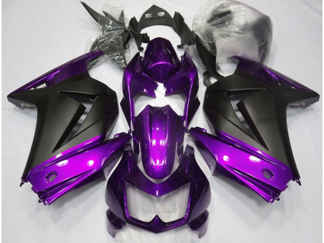 08-12 Violet & Noir Mat Ninja 250 Carénage Moto 08-12 Violet & Noir Mat Ninja 250 Carénage Moto