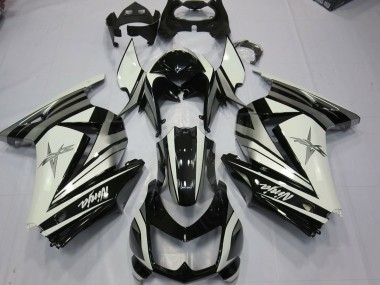 08-12 Étoile Argentée Blanche Ninja 250 Carénage Moto