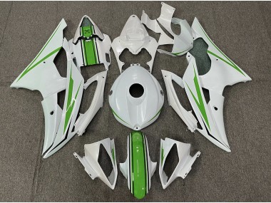 08-16 Blanc Brillant & Vert R6 Carénage Moto